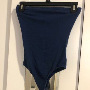 Strapless navy bodysuit